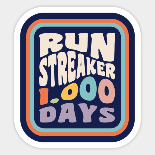 Run Streak Run Streaker 1,000 Days of Running Comma Day Sticker